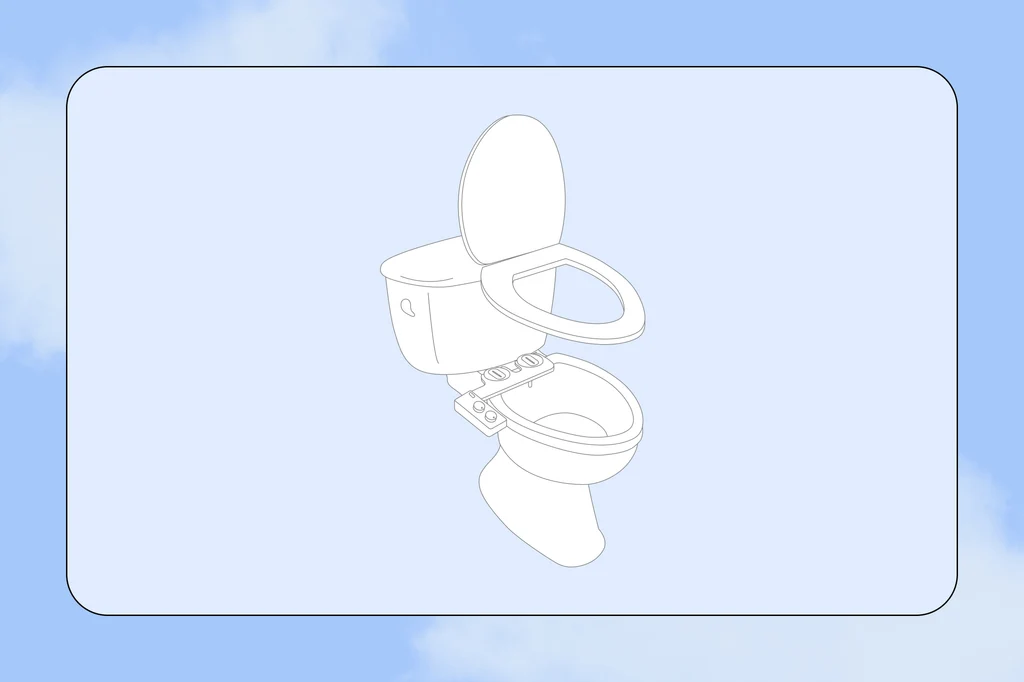 Toilet seat refitted on top of the Flushy bidet attachment